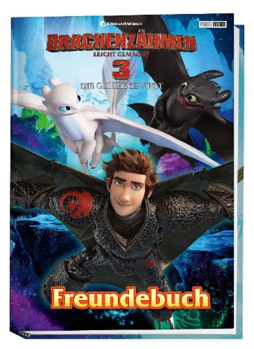 Buchcover und Innenansicht für das Buch: Drachenzähmen leicht gemacht 3: Die geheime Welt: Freundebuch