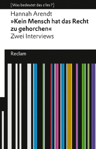 Buchcover und Innenansicht für das Buch: "Kein Mensch hat das Recht zu gehorchen". Zwei Interviews