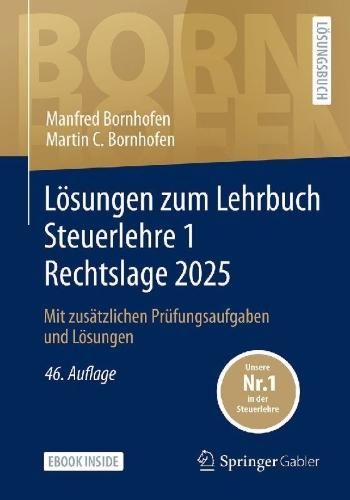 Buchcover und Innenansicht für das Buch: Lösungen zum Lehrbuch Steuerlehre 1 Rechtslage 2025