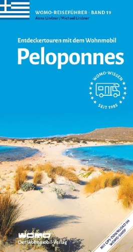 Buchcover und Innenansicht für das Buch: Entdeckertouren mit dem Wohnmobil Peloponnes