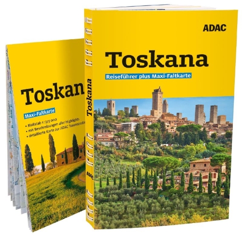 Buchcover und Innenansicht für das Buch: ADAC Reiseführer plus Toskana