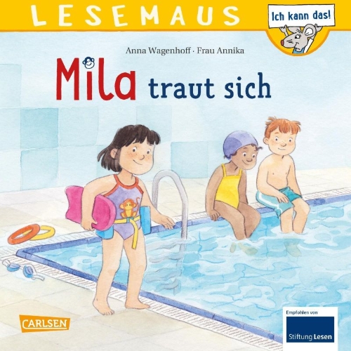 Buchcover und Innenansicht für das Buch: LESEMAUS 214: Mila traut sich