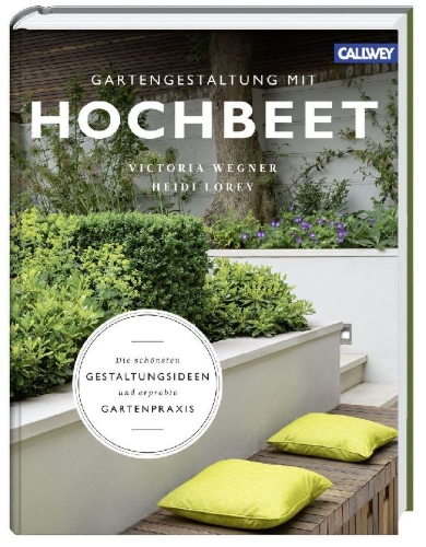 Buchcover und Innenansicht für das Buch: Gartengestaltung mit Hochbeet