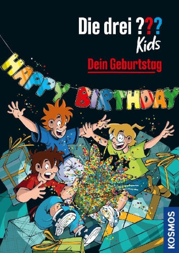 Buchcover und Innenansicht für das Buch: Die drei ??? Kids, Dein Geburtstag