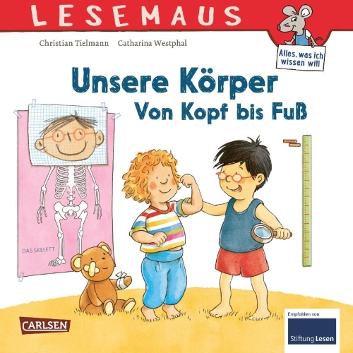 Buchcover und Innenansicht für das Buch: LESEMAUS 167: Unsere Körper - Von Kopf bis Fuß