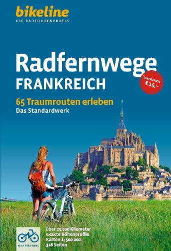Buchcover und Innenansicht für das Buch: Radfernwege Frankreich