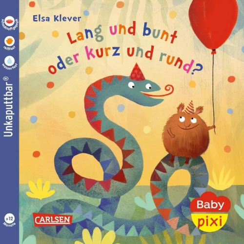 Buchcover und Innenansicht für das Buch: Baby Pixi (unkaputtbar) 130: Lang und bunt, kurz und rund