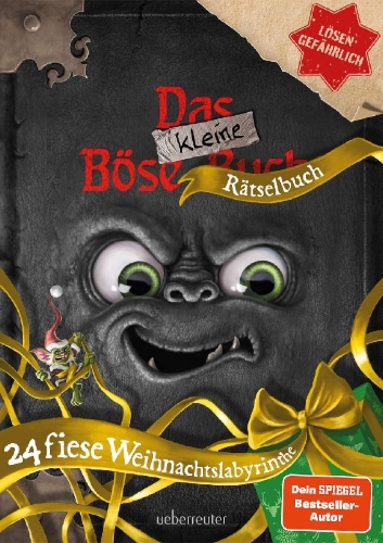 Buchcover und Innenansicht für das Buch: Das kleine Böse Rätselbuch - 24 fiese Weihnachtslabyrinthe (Das kleine Böse Buch)