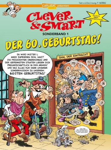 Buchcover und Innenansicht für das Buch: Mortadelo y Filemon: El 60 aniversario