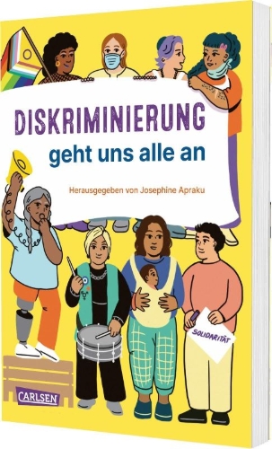 Buchcover und Innenansicht für das Buch: Diskriminierung geht uns alle an