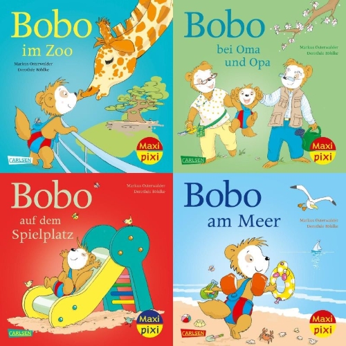 Buchcover und Innenansicht für das Buch: Maxi-Pixi-4er-Set 86: Bobo Siebenschläfer (4x1 Exemplar)