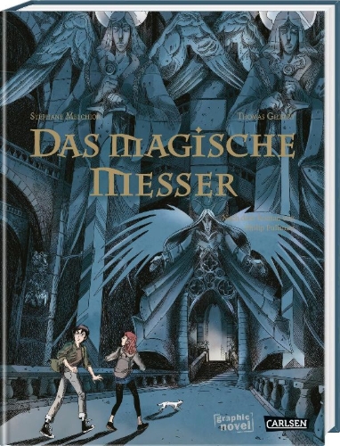 Buchcover und Innenansicht für das Buch: Das magische Messer - Die Graphic Novel zu His Dark Materials 2