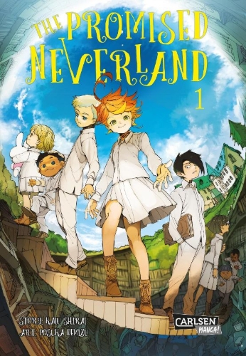 Buchcover und Innenansicht für das Buch: Yakusoku no Neverland
