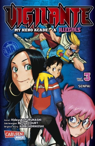 Buchcover und Innenansicht für das Buch: Vigilante: Boku no Hero Academia Illegals