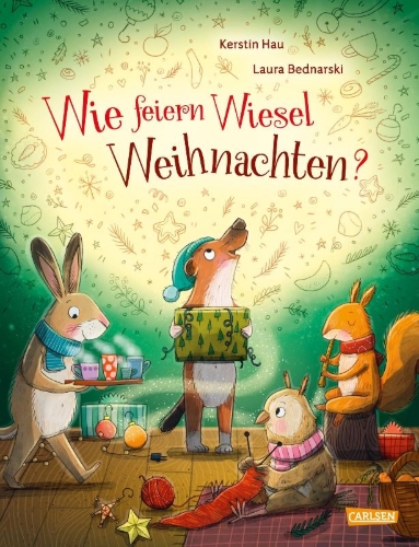 Buchcover und Innenansicht für das Buch: Wie feiern Wiesel Weihnachten?