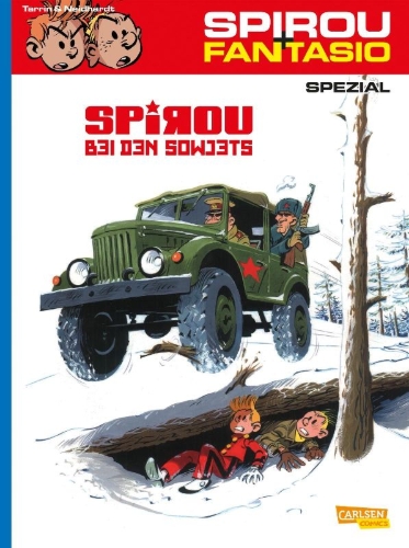 Buchcover und Innenansicht für das Buch: Spirou chez les Soviets