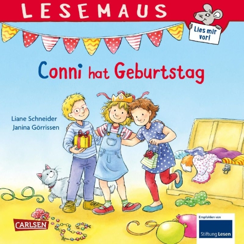 Buchcover und Innenansicht für das Buch: LESEMAUS 80: Conni hat Geburtstag