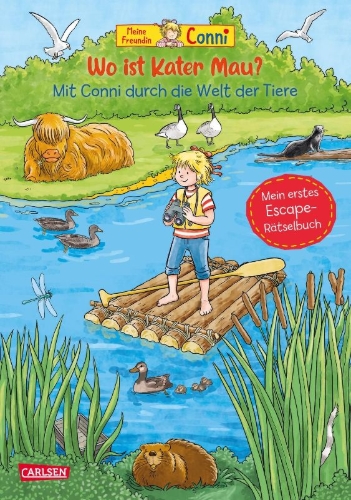 Buchcover und Innenansicht für das Buch: Conni Gelbe Reihe (Beschäftigungsbuch): Wo ist Kater Mau?