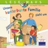 Buchcover und Innenansicht für das Buch: LESEMAUS 171: Unsere kunterbunte Familie zieht um
