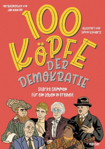 Buchcover und Innenansicht für das Buch: 100 Köpfe der Demokratie