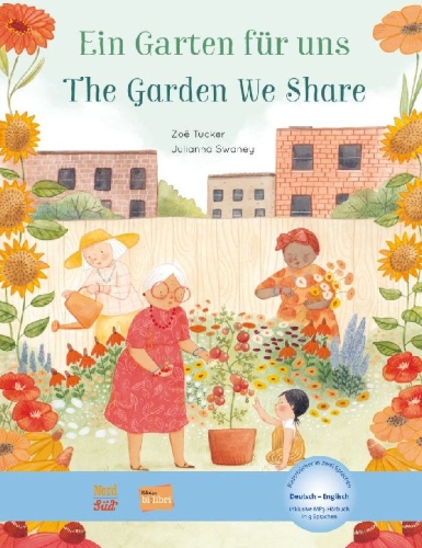Buchcover und Innenansicht für das Buch: Ein Garten für uns. Deutsch-Englisch