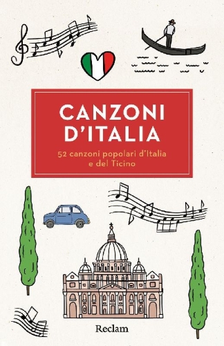 Buchcover und Innenansicht für das Buch: Canzoni d'Italia. 52 canzoni popolari d'Italia e del Ticino