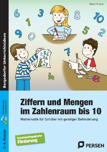 Buchcover und Innenansicht für das Buch: Ziffern und Mengen im Zahlenraum bis 10