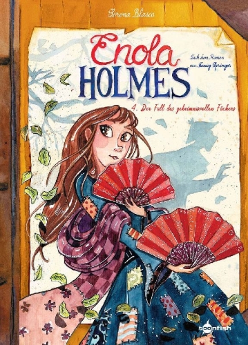 Buchcover und Innenansicht für das Buch: Enola Holmes (Comic). Band 4