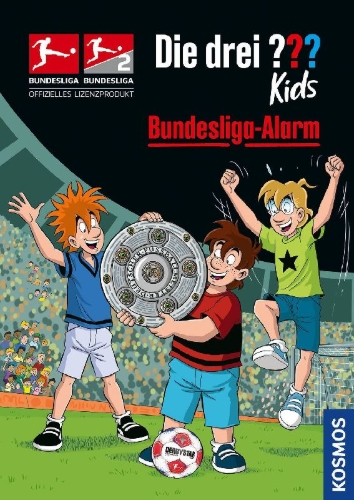 Buchcover und Innenansicht für das Buch: Die drei ??? Kids, Bundesliga-Alarm