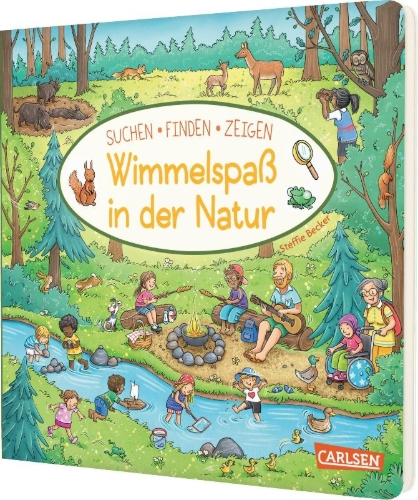 Buchcover und Innenansicht für das Buch: Wimmelspaß in der Natur