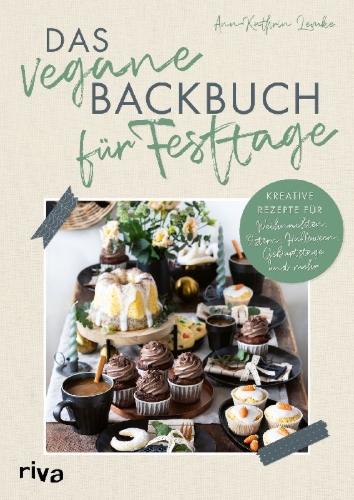 Buchcover und Innenansicht für das Buch: Das vegane Backbuch für Festtage