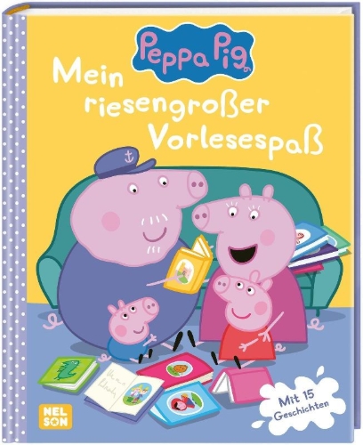 Buchcover und Innenansicht für das Buch: Peppa Wutz Gutenachtgeschichten: Mein riesengroßer Vorlesespaß