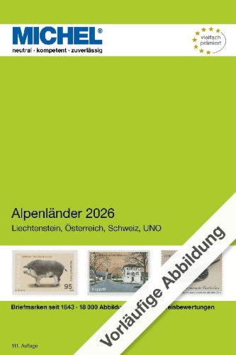 Buchcover und Innenansicht für das Buch: Alpenländer 2026