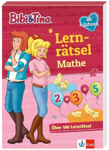 Buchcover und Innenansicht für das Buch: Bibi & Tina: Lernrätsel Mathe ab 6 Jahren