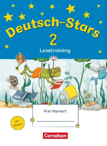 Buchcover und Innenansicht für das Buch: Deutsch-Stars 2. Schuljahr. Lesetraining