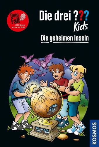 Buchcover und Innenansicht für das Buch: Die drei ??? Kids Dein Fall, Die geheimen Inseln