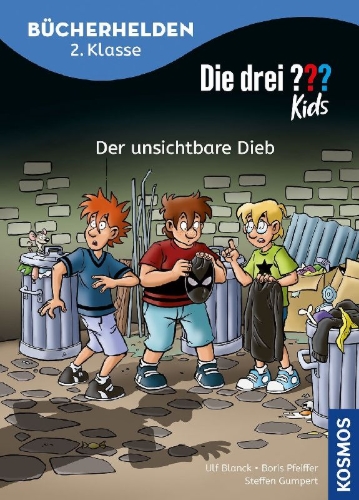 Buchcover und Innenansicht für das Buch: Die drei ??? Kids, Bücherhelden 2. Klasse, Der unsichtbare Dieb