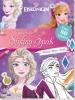 Buchcover und Innenansicht für das Buch: Disney Die Eiskönigin: Zauberhafter Styling-Spaß: Stickern, Malen, Stylen