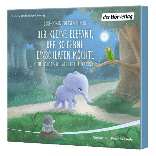 Buchcover und Innenansicht für das Buch: Der kleine Elefant, der so gerne einschlafen möchte