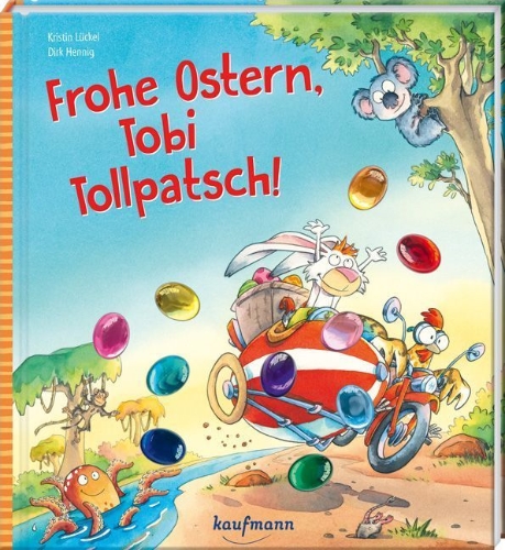 Buchcover und Innenansicht für das Buch: Frohe Ostern, Tobi Tollpatsch!