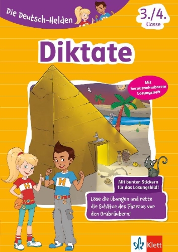 Buchcover und Innenansicht für das Buch: Die Deutsch-Helden. Diktate 3./4. Klasse
