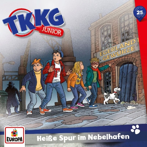 Buchcover und Innenansicht für das Buch: TKKG Junior 25: Heiße Spur im Nebelhafen