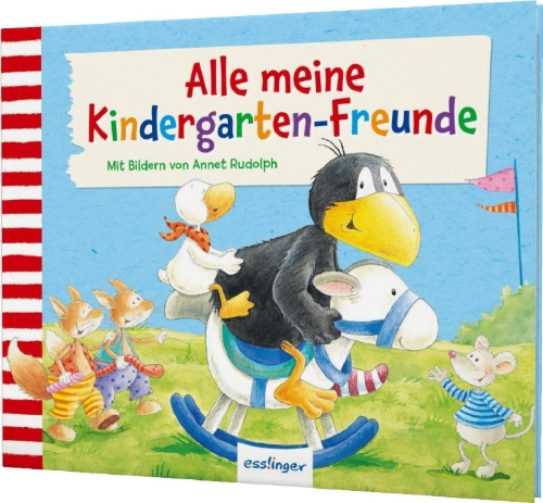 Buchcover und Innenansicht für das Buch: Der kleine Rabe Socke: Alle meine Kindergarten-Freunde