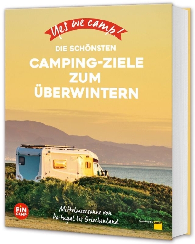 Buchcover und Innenansicht für das Buch: Yes we camp! Die schönsten Camping-Ziele zum Überwintern