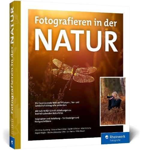 Buchcover und Innenansicht für das Buch: Fotografieren in der Natur