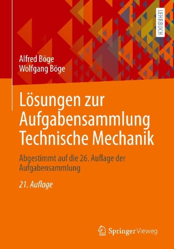 Buchcover und Innenansicht für das Buch: Lösungen zur Aufgabensammlung Technische Mechanik