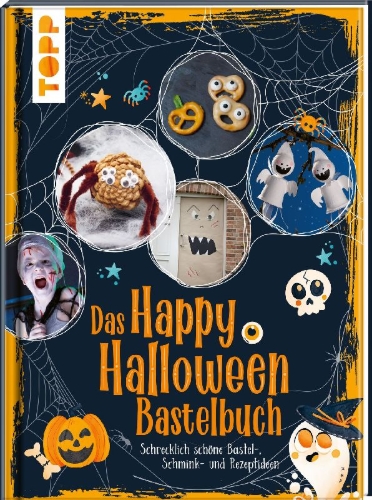 Buchcover und Innenansicht für das Buch: Das Happy Halloween Bastelbuch