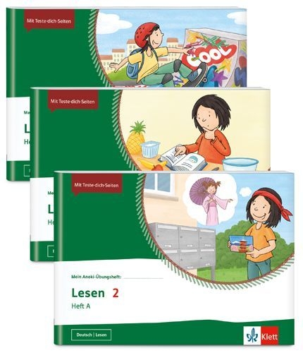 Buchcover und Innenansicht für das Buch: Mein Anoki-Übungsheft - Paket Lesen 2