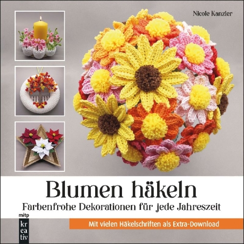 Buchcover und Innenansicht für das Buch: Blumen häkeln