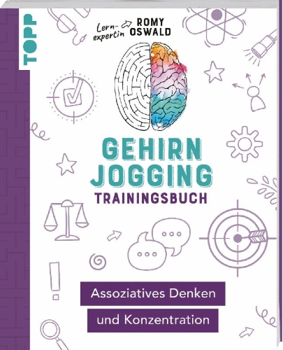 Buchcover und Innenansicht für das Buch: Gehirnjogging - Trainingsbuch: Assoziatives Denken und Konzentration